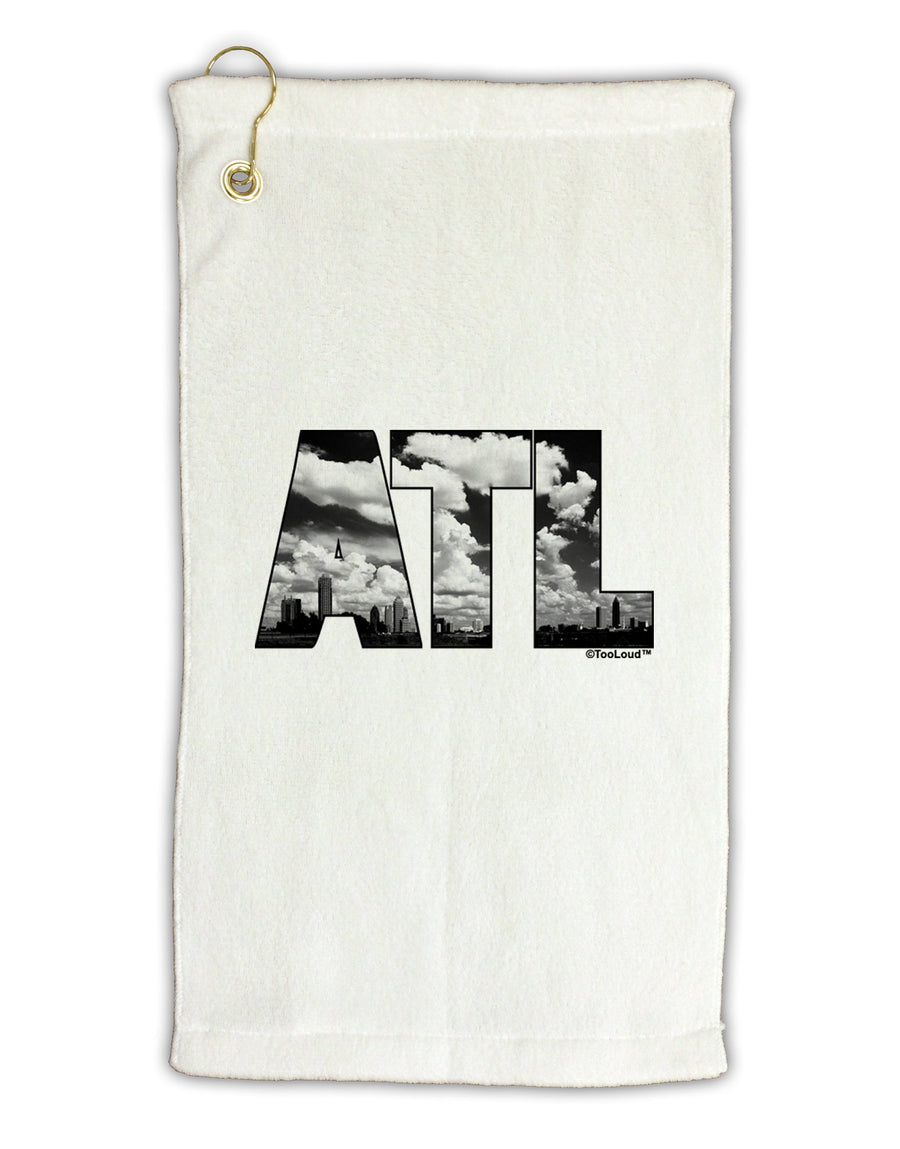 ATL Atlanta Text Micro Terry Gromet Golf Towel 16 x 25 inch by TooLoud-Golf Towel-TooLoud-White-Davson Sales