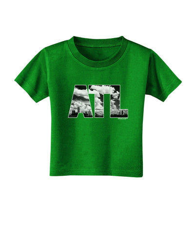 ATL Atlanta Text Toddler T-Shirt Dark by TooLoud-Toddler T-Shirt-TooLoud-Clover-Green-2T-Davson Sales