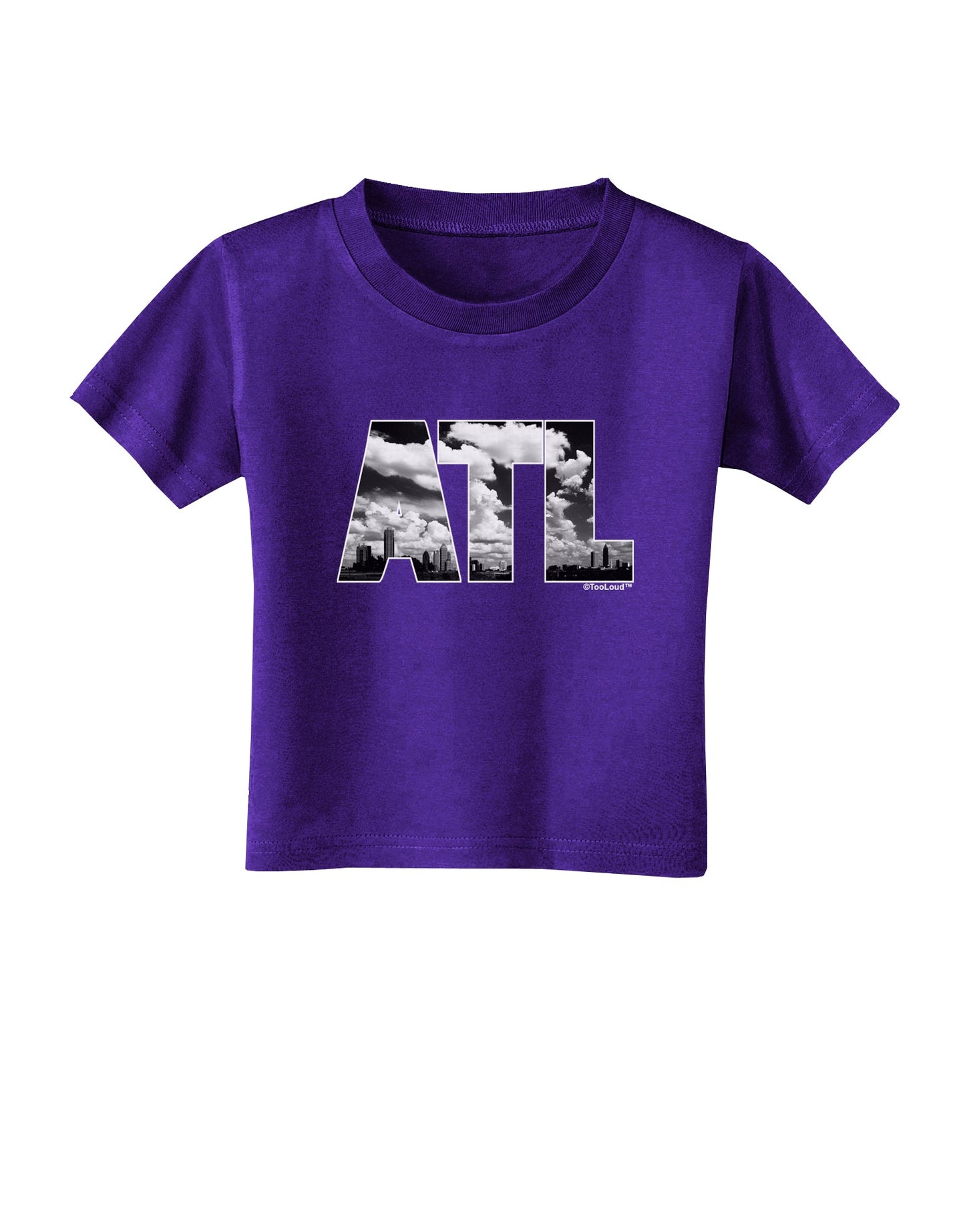 ATL Atlanta Text Toddler T-Shirt Dark by TooLoud-Toddler T-Shirt-TooLoud-Purple-2T-Davson Sales