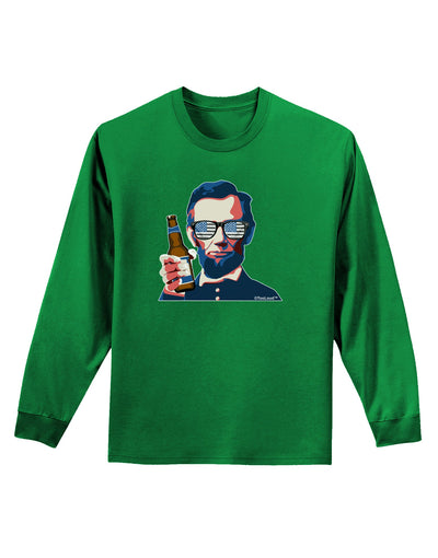 Abraham Drinkoln Adult Long Sleeve Dark T-Shirt-TooLoud-Kelly-Green-Small-Davson Sales