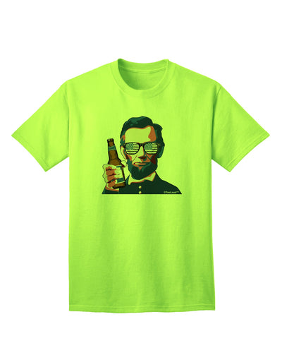 Abraham Drinkoln: Premium Adult T-Shirt for the Modern Connoisseur-Mens T-shirts-TooLoud-Neon-Green-Small-Davson Sales