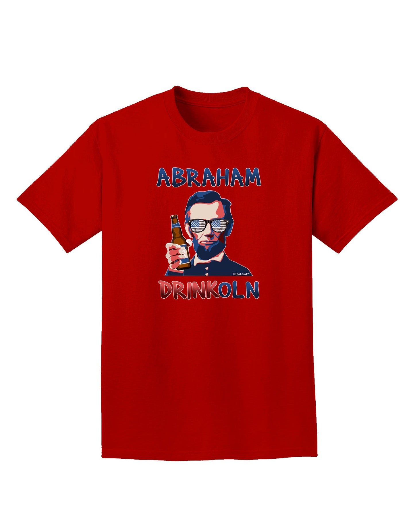 Abraham Drinkoln with Text Adult Dark T-Shirt-Mens T-Shirt-TooLoud-Red-Small-Davson Sales