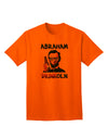 Abraham Drinkoln with Text - Premium Adult T-Shirt for Casual Wear-Mens T-shirts-TooLoud-Orange-Small-Davson Sales