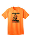 Abraham Drinkoln with Text - Premium Adult T-Shirt for Casual Wear-Mens T-shirts-TooLoud-Neon-Orange-Small-Davson Sales