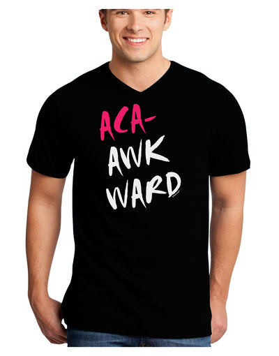 Aca-Awkward Adult Dark V-Neck T-Shirt-TooLoud-Black-Small-Davson Sales