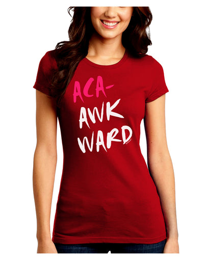 Aca-Awkward Juniors Crew Dark T-Shirt-T-Shirts Juniors Tops-TooLoud-Red-Juniors Fitted Small-Davson Sales