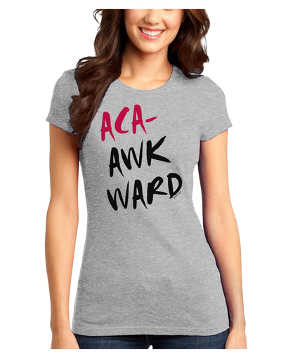 Aca-Awkward Juniors T-Shirt-Womens Juniors T-Shirt-TooLoud-Ash-Gray-Juniors Fitted X-Small-Davson Sales