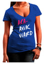 Aca-Awkward Juniors V-Neck Dark T-Shirt-Womens V-Neck T-Shirts-TooLoud-Royal-Blue-Juniors Fitted Small-Davson Sales