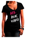 Aca-Awkward Juniors V-Neck Dark T-Shirt-Womens V-Neck T-Shirts-TooLoud-Black-Juniors Fitted Small-Davson Sales