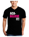 Aca Believe It Adult Dark V-Neck T-Shirt-TooLoud-Black-Small-Davson Sales