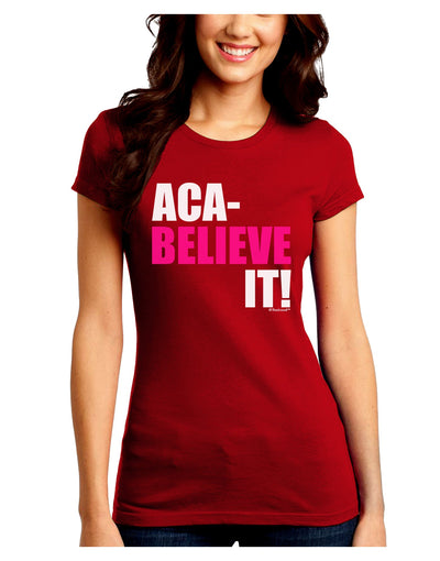 Aca Believe It Juniors Crew Dark T-Shirt-T-Shirts Juniors Tops-TooLoud-Red-Juniors Fitted Small-Davson Sales