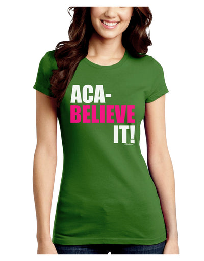 Aca Believe It Juniors Crew Dark T-Shirt-T-Shirts Juniors Tops-TooLoud-Kiwi-Green-Juniors Fitted Small-Davson Sales