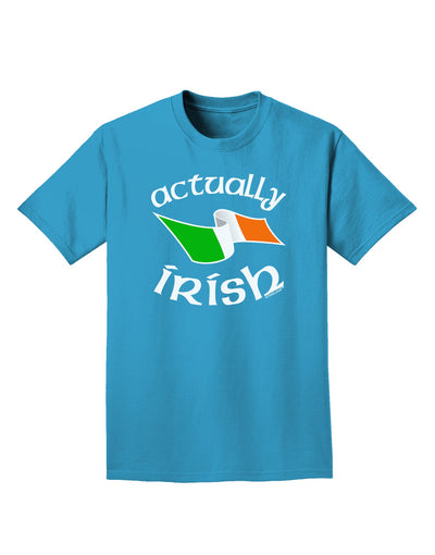 Actually Irish Adult Dark T-Shirt-Mens T-Shirt-TooLoud-Turquoise-Small-Davson Sales