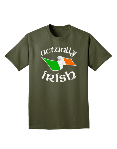 Actually Irish Adult Dark T-Shirt-Mens T-Shirt-TooLoud-Military-Green-Small-Davson Sales