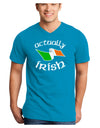 Actually Irish Adult Dark V-Neck T-Shirt-TooLoud-Turquoise-Small-Davson Sales