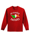 Actually Irish Adult Long Sleeve Dark T-Shirt-TooLoud-Red-Small-Davson Sales