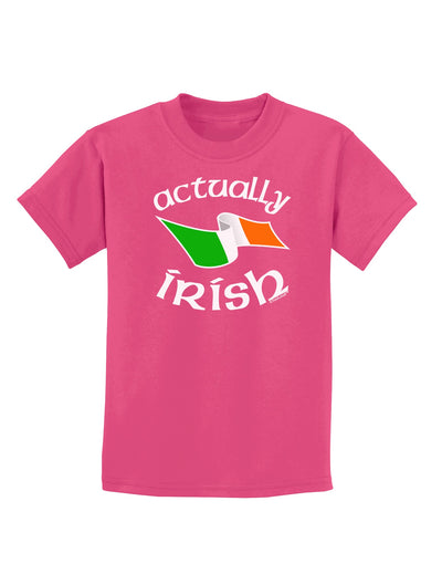 Actually Irish Childrens Dark T-Shirt-Childrens T-Shirt-TooLoud-Sangria-X-Small-Davson Sales