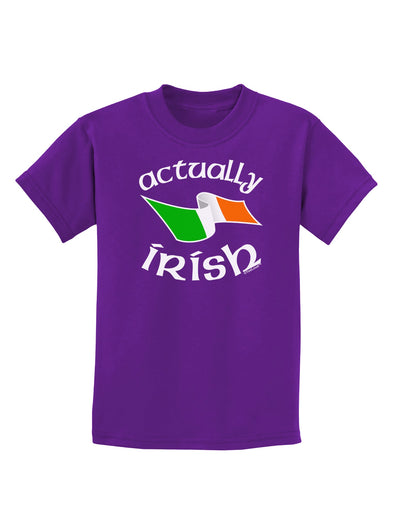 Actually Irish Childrens Dark T-Shirt-Childrens T-Shirt-TooLoud-Purple-X-Small-Davson Sales