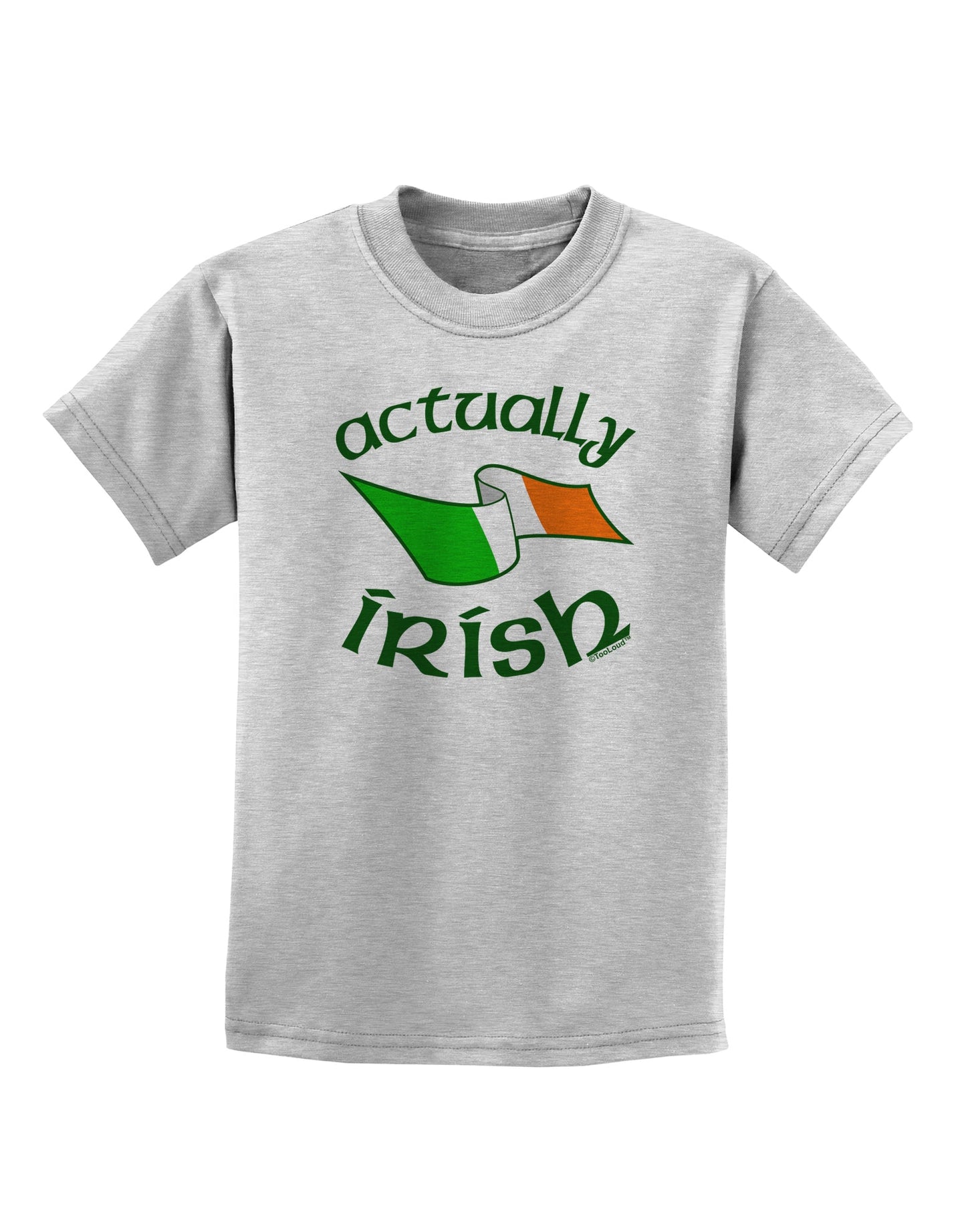 Actually Irish Childrens T-Shirt-Childrens T-Shirt-TooLoud-AshGray-X-Small-Davson Sales