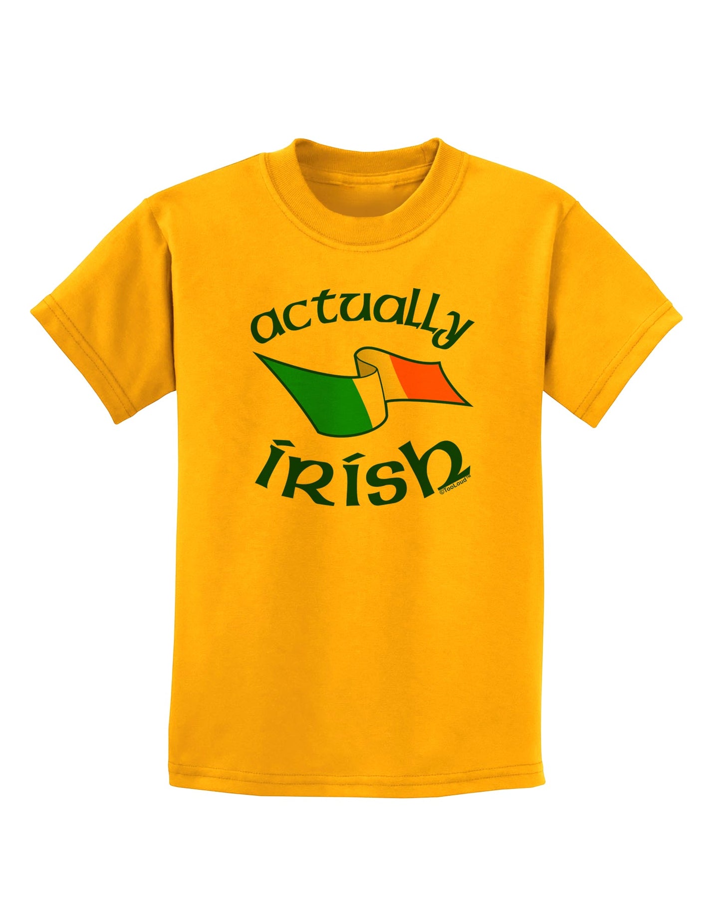 Actually Irish Childrens T-Shirt-Childrens T-Shirt-TooLoud-Gold-X-Small-Davson Sales