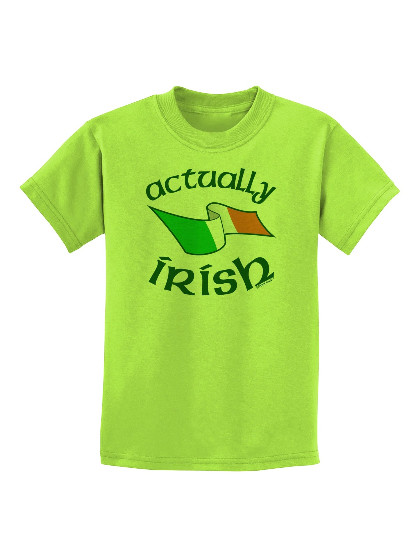 Actually Irish Childrens T-Shirt-Childrens T-Shirt-TooLoud-Lime-Green-X-Small-Davson Sales