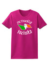 Actually Irish Womens Dark T-Shirt-TooLoud-Hot-Pink-Small-Davson Sales