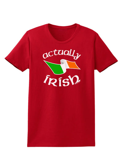 Actually Irish Womens Dark T-Shirt-TooLoud-Red-X-Small-Davson Sales