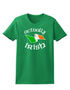 Actually Irish Womens Dark T-Shirt-TooLoud-Kelly-Green-X-Small-Davson Sales