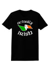 Actually Irish Womens Dark T-Shirt-TooLoud-Black-X-Small-Davson Sales