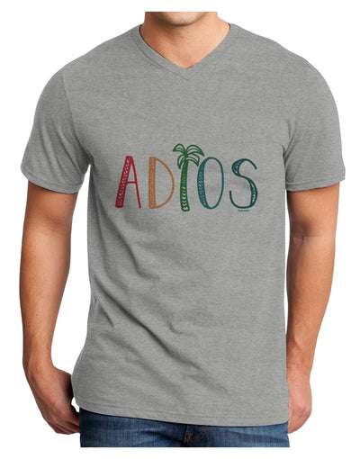 Adios Adult V-Neck T-shirt-Mens T-Shirt-TooLoud-HeatherGray-Small-Davson Sales