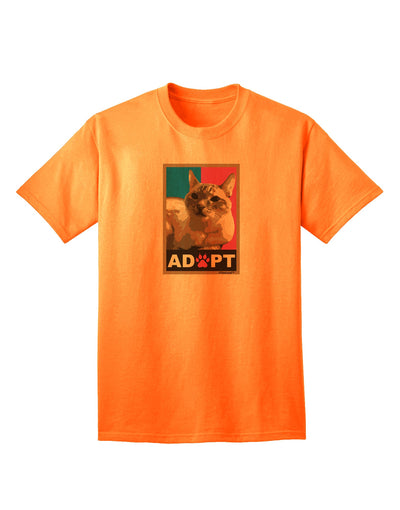 Adopt Cute Kitty Cat Adoption Adult T-Shirt-unisex t-shirt-TooLoud-Neon-Orange-Small-Davson Sales