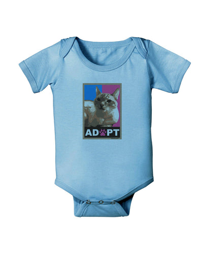 Adopt Cute Kitty Cat Adoption Baby Romper Bodysuit-Baby Romper-TooLoud-LightBlue-06-Months-Davson Sales