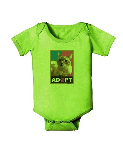 Adopt Cute Kitty Cat Adoption Baby Romper Bodysuit-Baby Romper-TooLoud-Lime-06-Months-Davson Sales