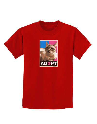 Adopt Cute Kitty Cat Adoption Childrens Dark T-Shirt-Childrens T-Shirt-TooLoud-Red-X-Small-Davson Sales