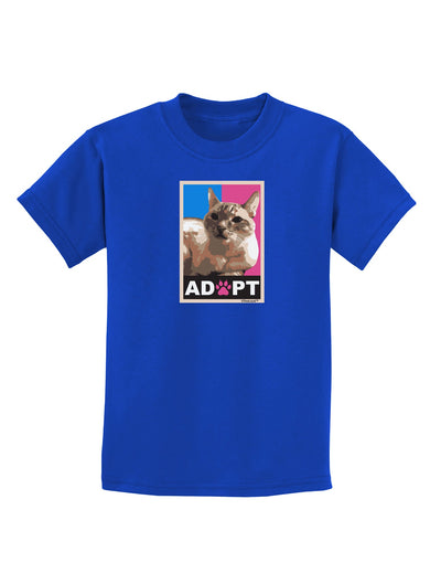 Adopt Cute Kitty Cat Adoption Childrens Dark T-Shirt-Childrens T-Shirt-TooLoud-Royal-Blue-X-Small-Davson Sales