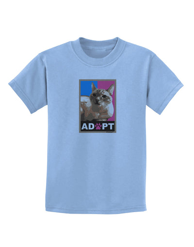 Adopt Cute Kitty Cat Adoption Childrens T-Shirt-Childrens T-Shirt-TooLoud-Light-Blue-X-Small-Davson Sales