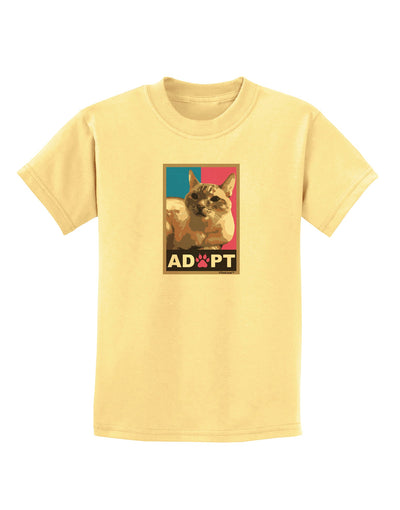 Adopt Cute Kitty Cat Adoption Childrens T-Shirt-Childrens T-Shirt-TooLoud-Daffodil-Yellow-X-Small-Davson Sales