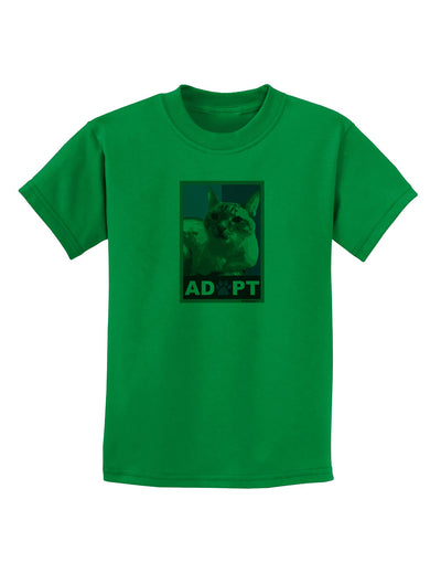 Adopt Cute Kitty Cat Adoption Childrens T-Shirt-Childrens T-Shirt-TooLoud-Kelly-Green-X-Small-Davson Sales