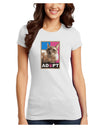 Adopt Cute Kitty Cat Adoption Juniors Petite T-Shirt-T-Shirts Juniors Tops-TooLoud-White-Juniors Fitted X-Small-Davson Sales