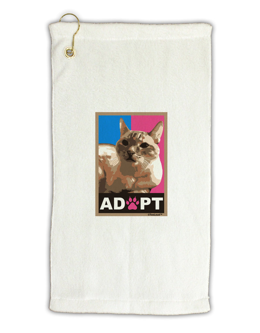 Adopt Cute Kitty Cat Adoption Micro Terry Gromet Golf Towel 16 x 25 inch-Golf Towel-TooLoud-White-Davson Sales