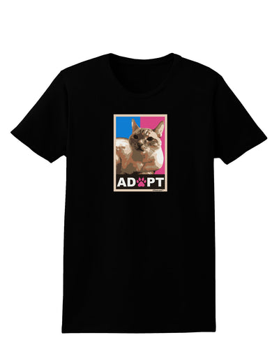 Adopt Cute Kitty Cat Adoption Womens Dark T-Shirt-TooLoud-Black-X-Small-Davson Sales