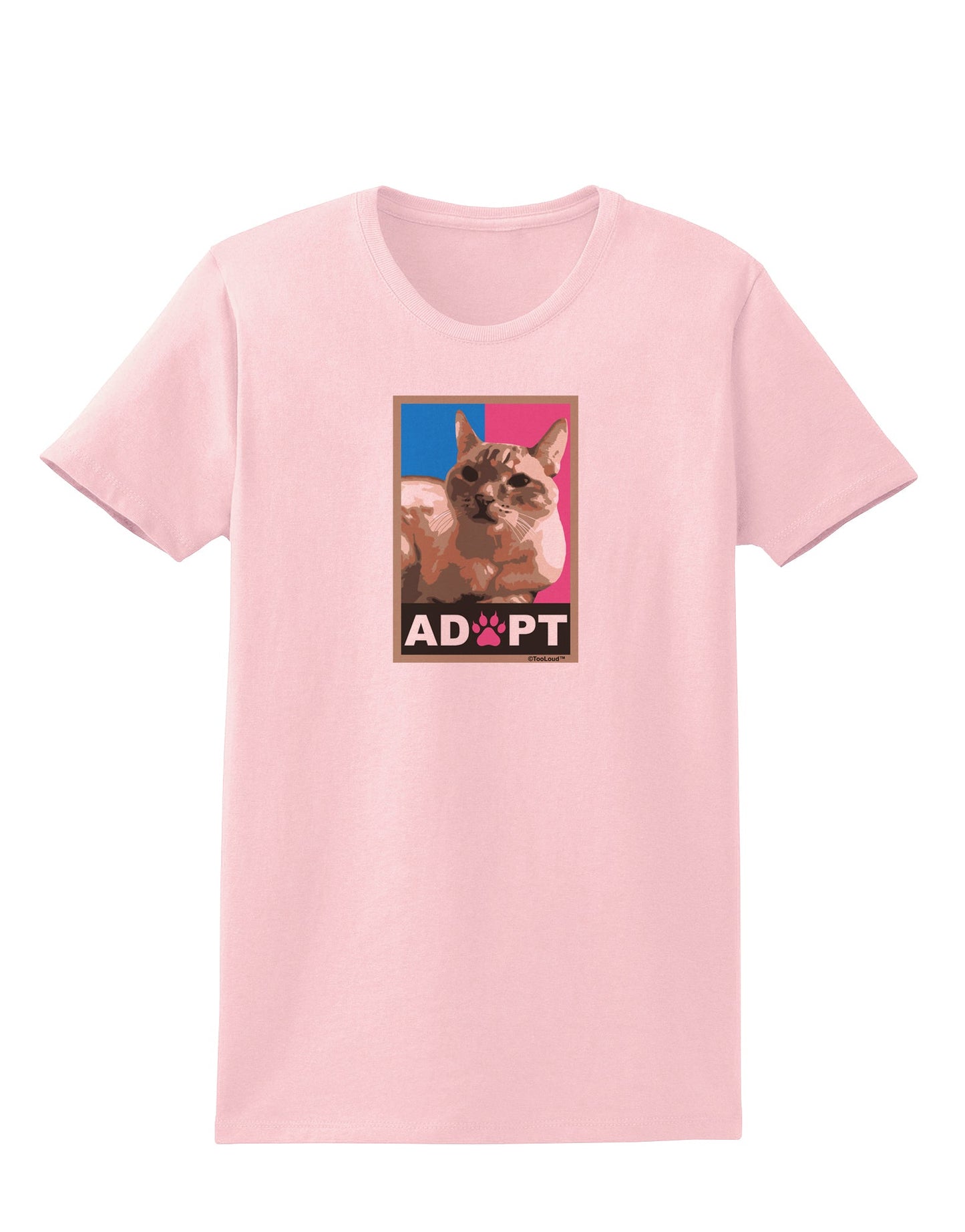 Adopt Cute Kitty Cat Adoption Womens T-Shirt-Womens T-Shirt-TooLoud-PalePink-X-Small-Davson Sales