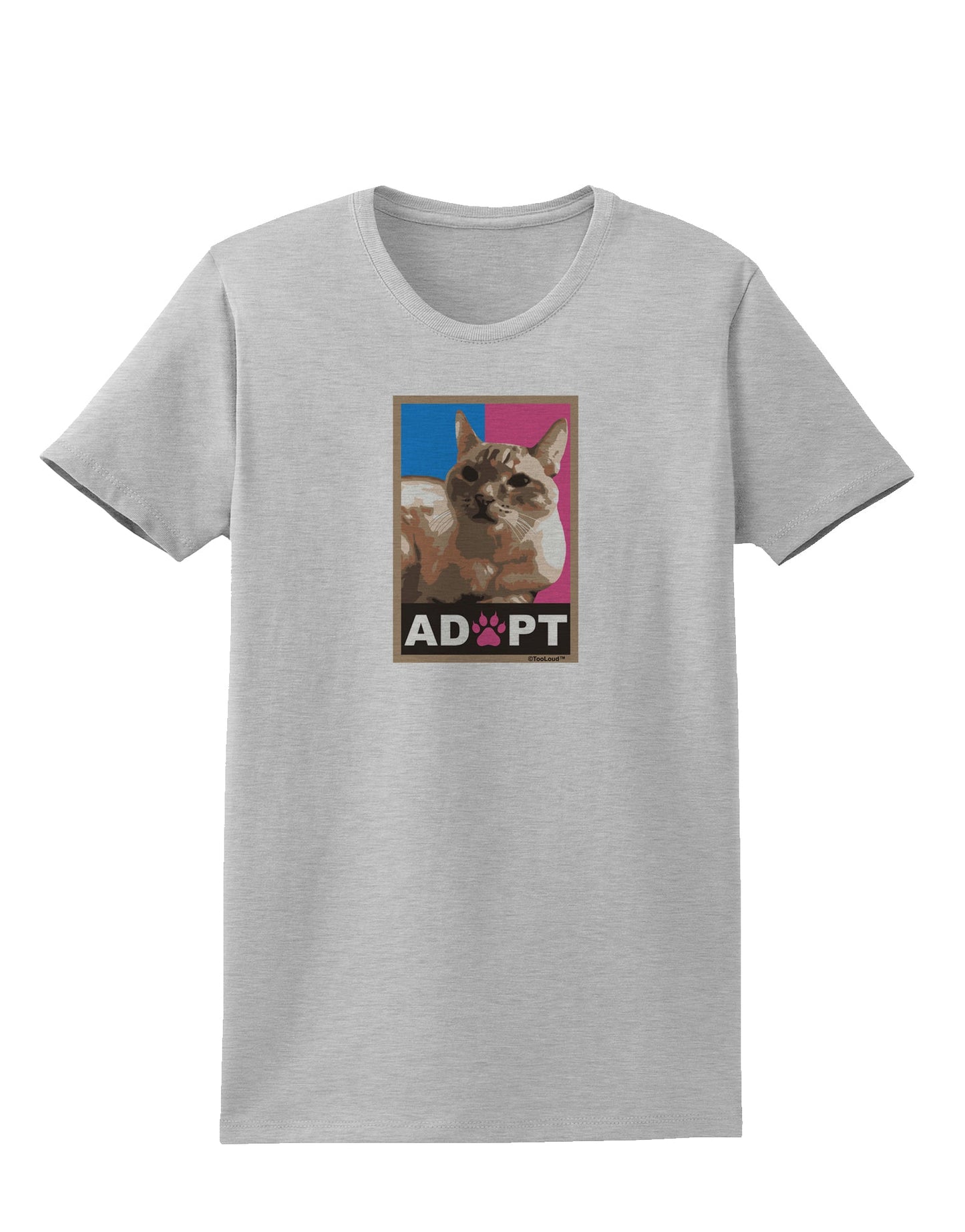 Adopt Cute Kitty Cat Adoption Womens T-Shirt-Womens T-Shirt-TooLoud-AshGray-X-Small-Davson Sales