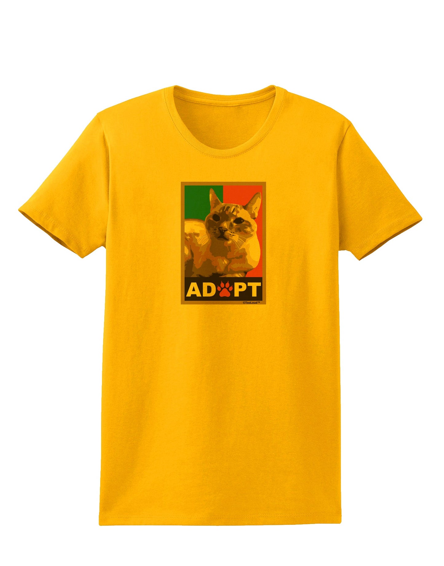 Adopt Cute Kitty Cat Adoption Womens T-Shirt-Womens T-Shirt-TooLoud-Gold-X-Small-Davson Sales