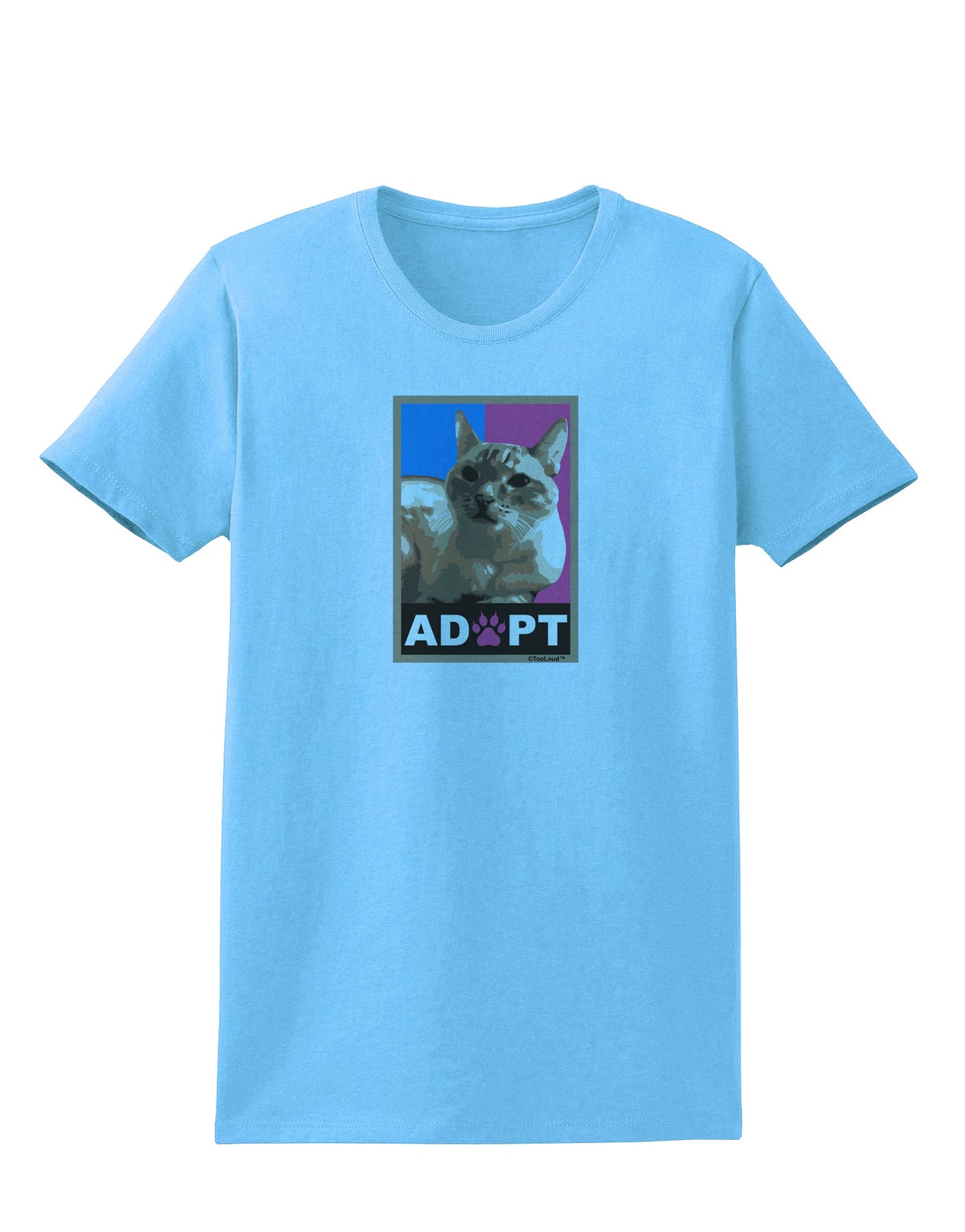 Adopt Cute Kitty Cat Adoption Womens T-Shirt-Womens T-Shirt-TooLoud-Aquatic-Blue-X-Small-Davson Sales