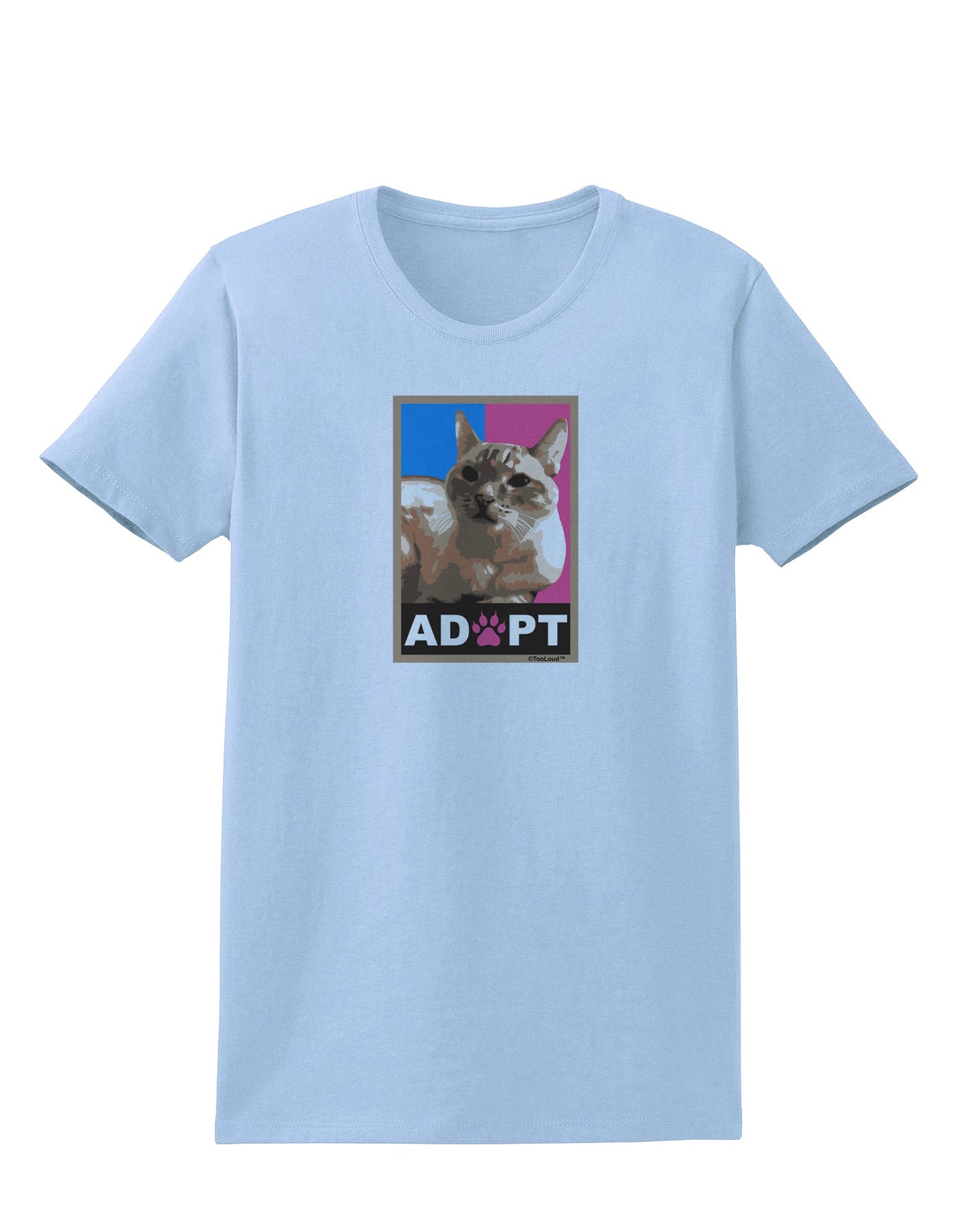 Adopt Cute Kitty Cat Adoption Womens T-Shirt-Womens T-Shirt-TooLoud-Light-Blue-X-Small-Davson Sales