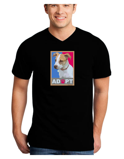 Adopt Cute Puppy Cat Adoption Adult Dark V-Neck T-Shirt-TooLoud-Black-Small-Davson Sales