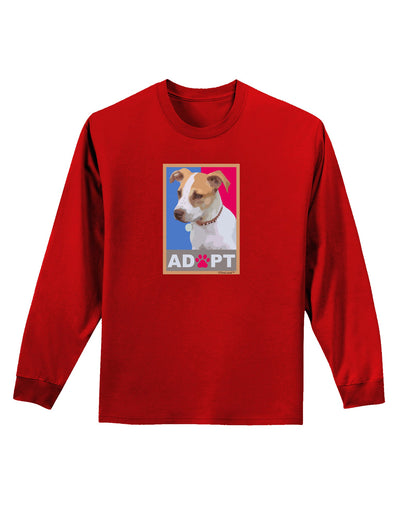 Adopt Cute Puppy Cat Adoption Adult Long Sleeve Dark T-Shirt-TooLoud-Red-Small-Davson Sales