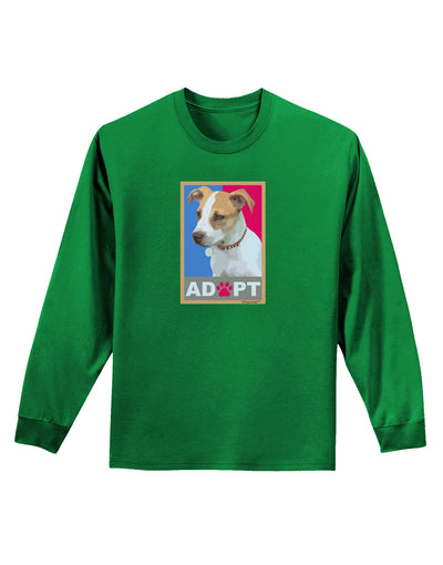 Adopt Cute Puppy Cat Adoption Adult Long Sleeve Dark T-Shirt-TooLoud-Kelly-Green-Small-Davson Sales
