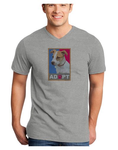 Adopt Cute Puppy Cat Adoption Adult V-Neck T-shirt-Mens V-Neck T-Shirt-TooLoud-HeatherGray-Small-Davson Sales